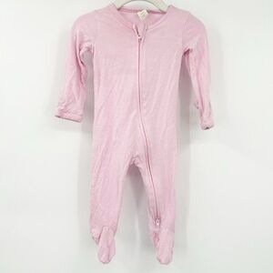 Kate Quinn Baby Girls Bamboo Zippered Footie One Piece Sleepwear Size 3-6M Pink